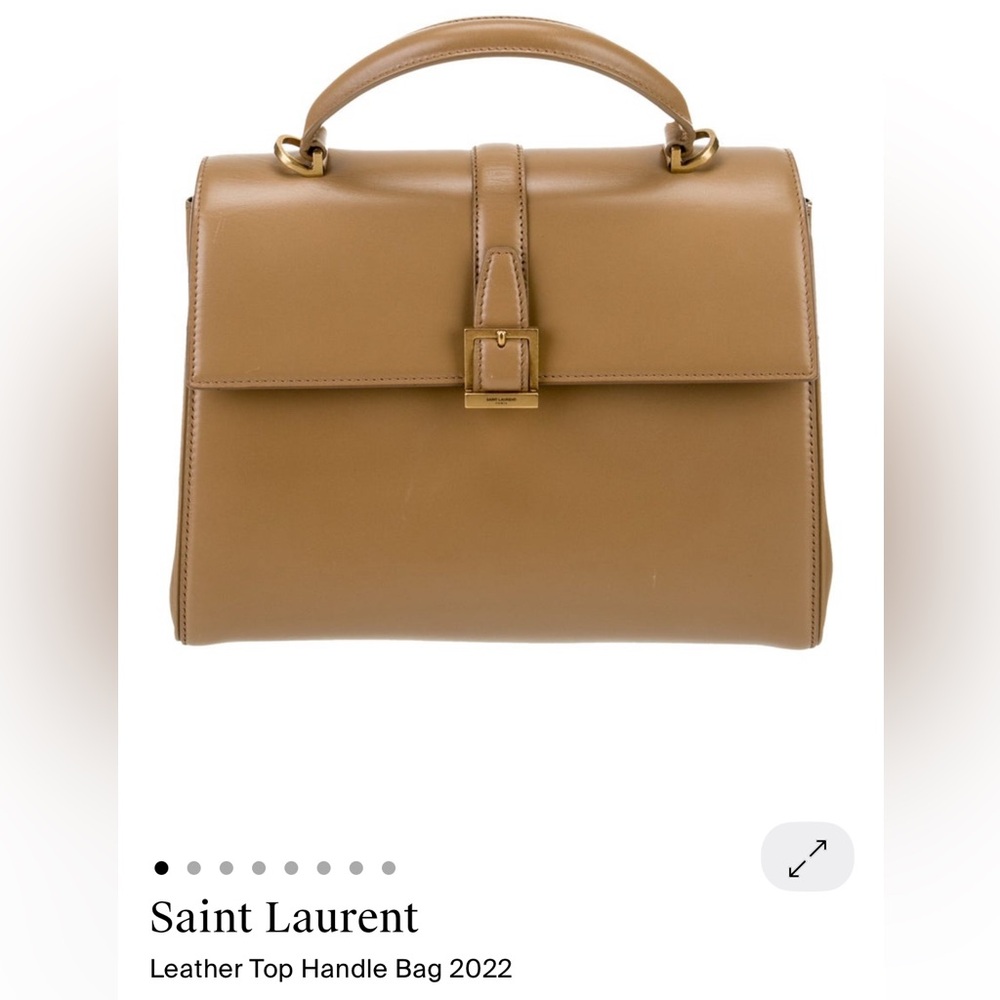 Saint Laurent Caramel Leather Top-Handle Satchel